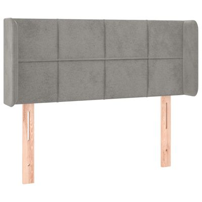 vidaXL Tête de lit avec oreilles Gris clair 103x16x78/88 cm Velours