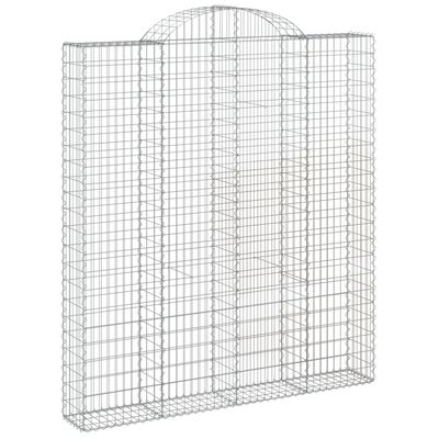 vidaXL Paniers à gabions arqués 7 pcs 200x30x220/240 cm fer galvanisé