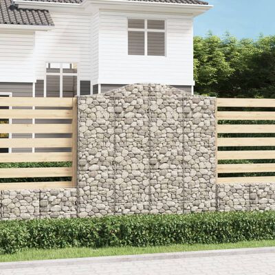 vidaXL Paniers à gabions arqués 6 pcs 200x30x200/220 cm fer galvanisé