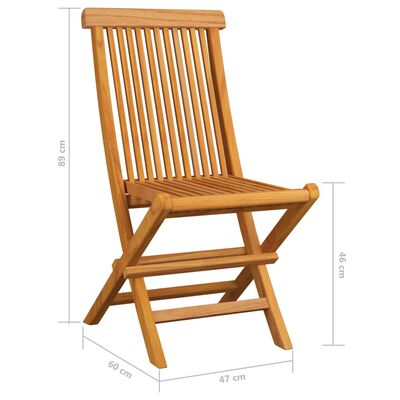 vidaXL Chaises de jardin et coussins beige lot de 4 Bois teck massif