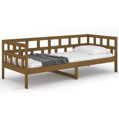 vidaXL Lit de jour Marron miel Bois de pin massif 90x190 cm