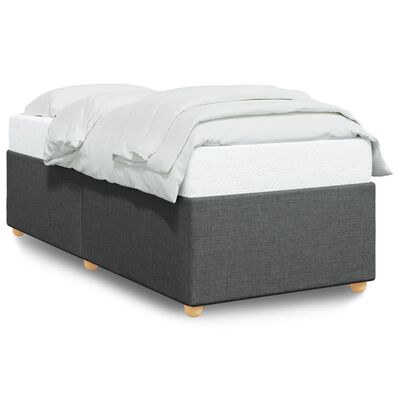 vidaXL Cadre de lit sans matelas gris foncé 90x190 cm tissu