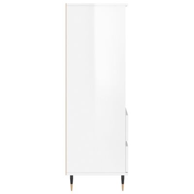 vidaXL Buffet haut Blanc brillant 40x36x110 cm Bois d'ingénierie