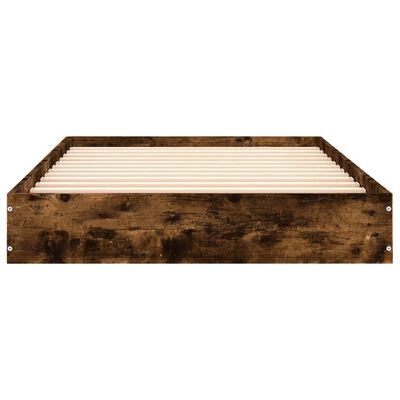 vidaXL Cadre de lit sans matelas chêne fumé 75x190cm bois d'ingénierie