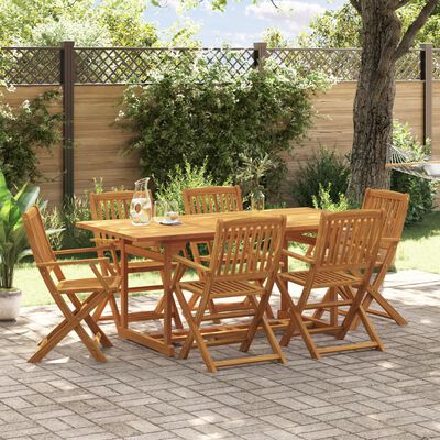 vidaXL Ensemble à manger de jardin 7 pcs bois massif d'acacia