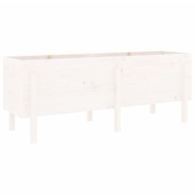 vidaXL Lit surélevé de jardin blanc 160x50x57 cm bois de pin massif