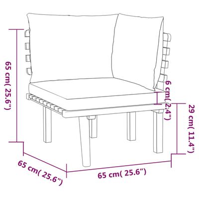 vidaXL Salon de jardin 4 pcs avec coussins Bois d'acacia solide