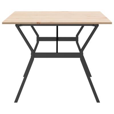 vidaXL Table à manger cadre en Y 200x100x75cm bois de pin massif fonte