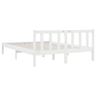 vidaXL Cadre de lit Blanc Bois de pin massif 150x200 cm Très grand