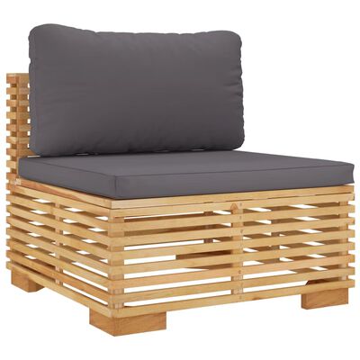 vidaXL Salon de jardin 3 pcs avec coussins Bois de teck solide