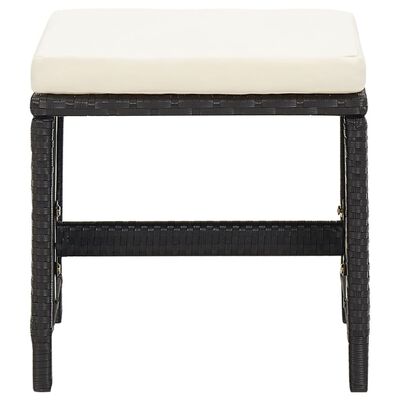 vidaXL Jeu de chaise et tabouret de jardin 4 pcs Résine tressée Noir