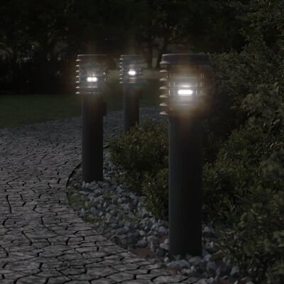 vidaXL Lampadaire d'extérieur noir 60 cm acier inoxydable