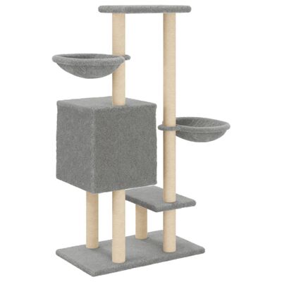 vidaXL Arbre à chat avec griffoirs en sisal gris clair 117 cm