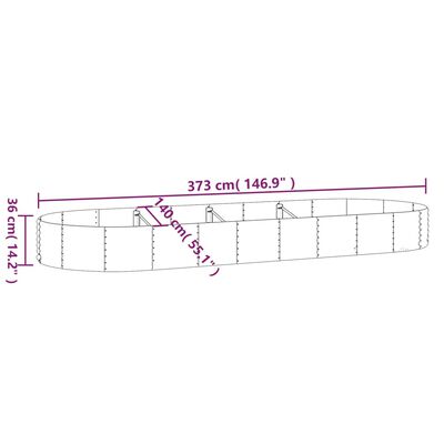 vidaXL Lit surélevé de jardin Acier enduit de poudre Argenté