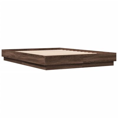 vidaXL Cadre de lit chêne marron 140x200 cm bois d'ingénierie