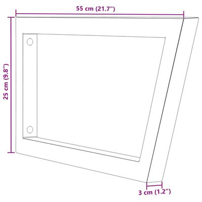 vidaXL Supports d'étagères pour lavabo 2 pcs blanc trapèze acier