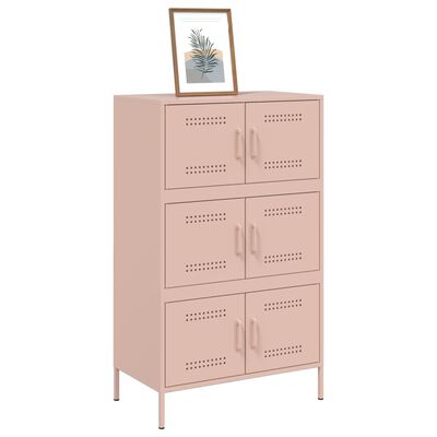 vidaXL Buffet haut rose 68x39x113 cm acier