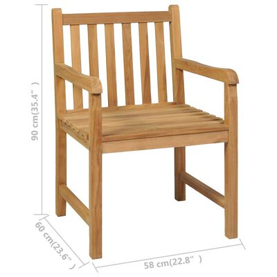 vidaXL Ensemble à manger de jardin 3 pcs Bois de teck solide