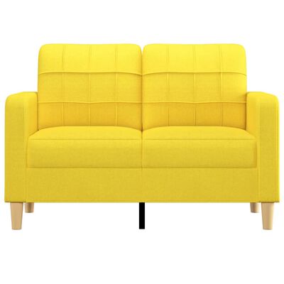 vidaXL Canapé à 2 places Jaune clair 120 cm Tissu