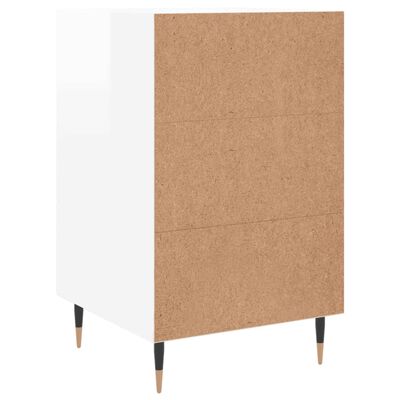 vidaXL Table de chevet blanc brillant 40x40x66 cm bois d'ingénierie