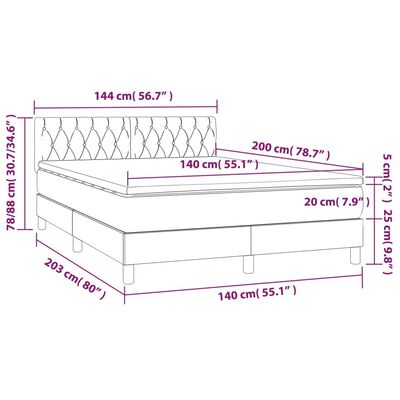 vidaXL Sommier à lattes de lit avec matelas Marron foncé 140x200 cm