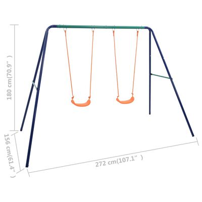 vidaXL Ensemble de balançoire 2 places Acier