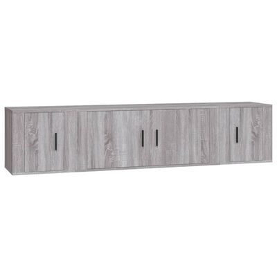 vidaXL Ensemble de meubles TV 3 pcs Sonoma gris Bois d'ingénierie