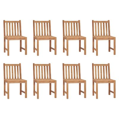 vidaXL Chaises de jardin lot de 8 avec coussins Bois de teck massif