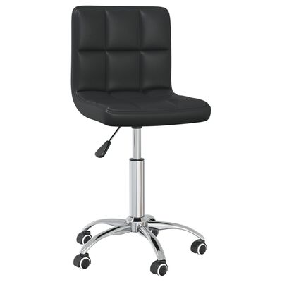 vidaXL Chaise pivotante de salle à manger Noir Similicuir