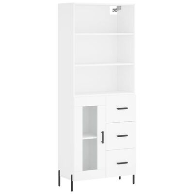 vidaXL Buffet haut Blanc 69,5x34x180 cm Bois d'ingénierie