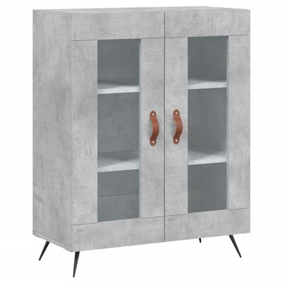 vidaXL Buffet haut Gris béton 69,5x34x180 cm Bois d'ingénierie