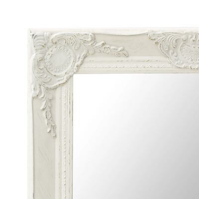 vidaXL Miroir mural style baroque 50x80 cm Blanc