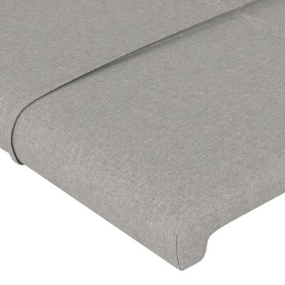 vidaXL Tête de lit avec oreilles Gris clair 203x23x78/88 cm Tissu