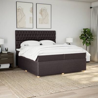 vidaXL Sommier à lattes de lit avec matelas Marron foncé 200x200 cm