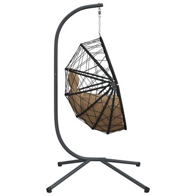 vidaXL Chaise suspendue en forme d'œuf et support taupe rotin et acier