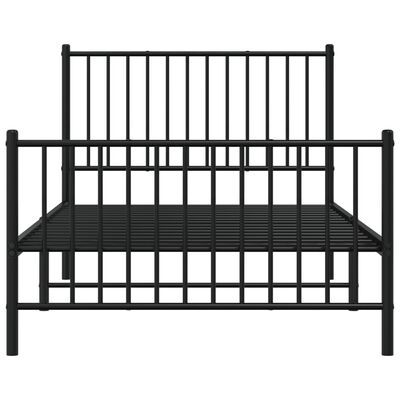 vidaXL Cadre de lit métal sans matelas avec pied de lit noir 100x190cm