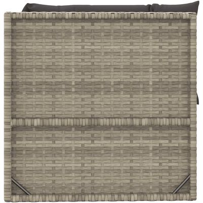 vidaXL Salon de jardin 4 pcs avec coussins Gris Résine tressée