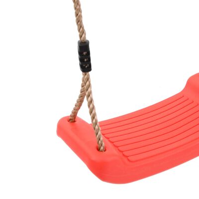 vidaXL Balançoire d'extérieur d'enfants simple et corde réglable rouge