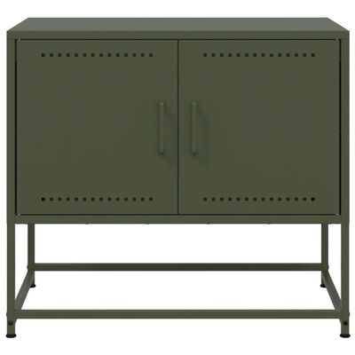 vidaXL Meuble TV vert olive 68,5x39x60,5 cm acier