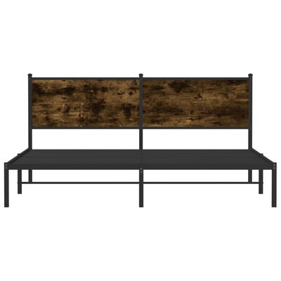 vidaXL Cadre de lit en métal sans matelas chêne fumé 160x200 cm