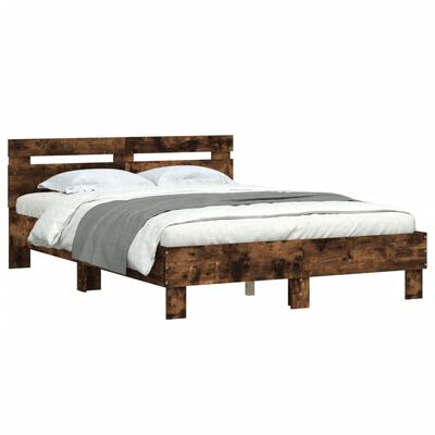 vidaXL Cadre de lit sans matelas chêne fumé 120x200 cm