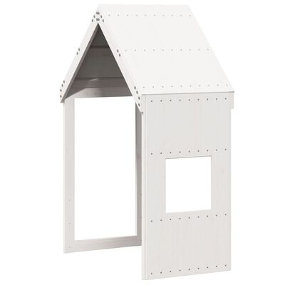 vidaXL Lit haut avec toit blanc 75x190 cm bois de pin massif