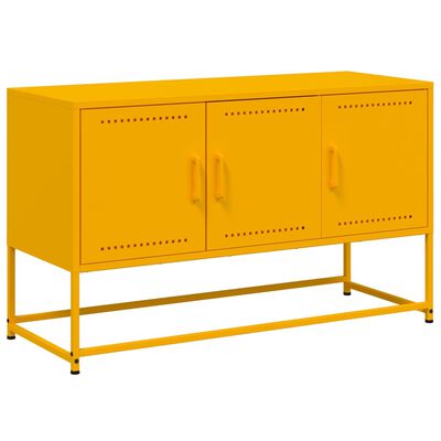 vidaXL Meuble TV jaune moutarde 100,5x39x60,5 cm acier