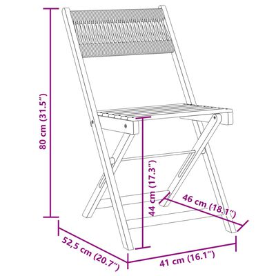 vidaXL Chaises de bistrot lot de 2 gris bois d'acacia et corde