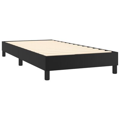 vidaXL Sommier à lattes de lit avec matelas Noir 80x200cm Similicuir