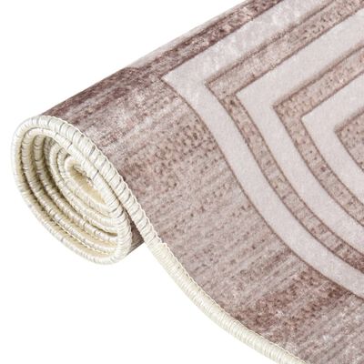 vidaXL Tapis lavable antidérapant 190x300 cm beige