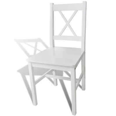 vidaXL Chaises à manger lot de 4 blanc bois de pin