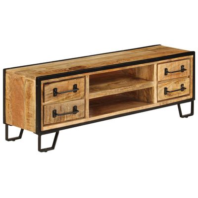 vidaXL Meuble TV avec tiroirs 120x30x40 cm Bois massif de manguier