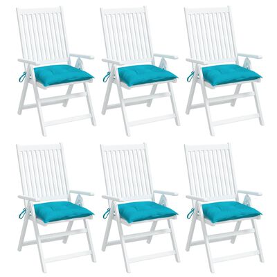 vidaXL Coussins de chaise lot de 6 turquoise 40x40x7 cm tissu