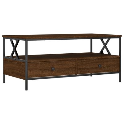 vidaXL Table basse chêne marron 100x51x45 cm bois d'ingénierie